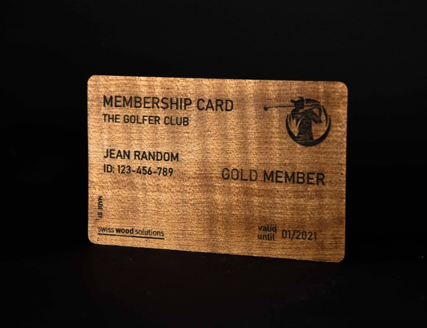 Memberkarte aus Holz - Wooden Member Card - Swiss Wood Solutions-1